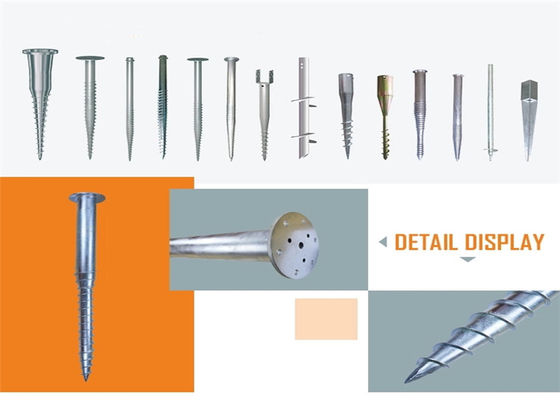ราคาดี Open Field Ground Screw Piles Pole Anchors Thickness 2.75mm 3mm 3.5mm Wind 60m/S ออนไลน์