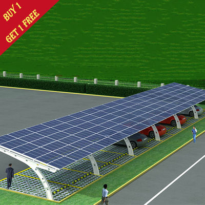 ราคาดี 60kw Carport Solar Systems For Car Port Parking Frameless Panel PV Ground Mounting Solar Car Parking Shed ออนไลน์