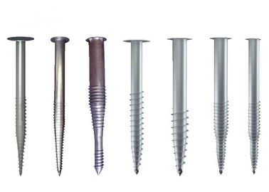 ราคาดี Metal Ground Screw Piles Steel Anchor Helical Length 1000~3500mm Anticorrosive ออนไลน์